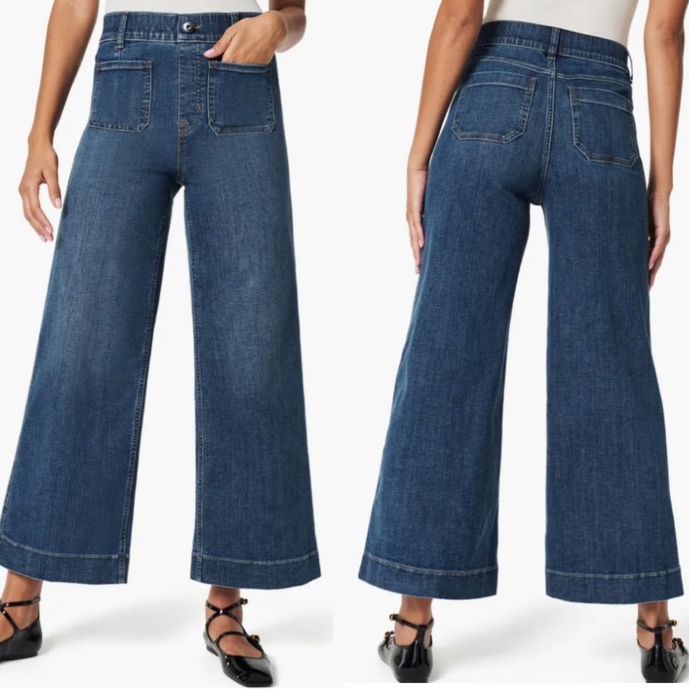 SPANX Dark Blue Wide Leg Flare Jeans